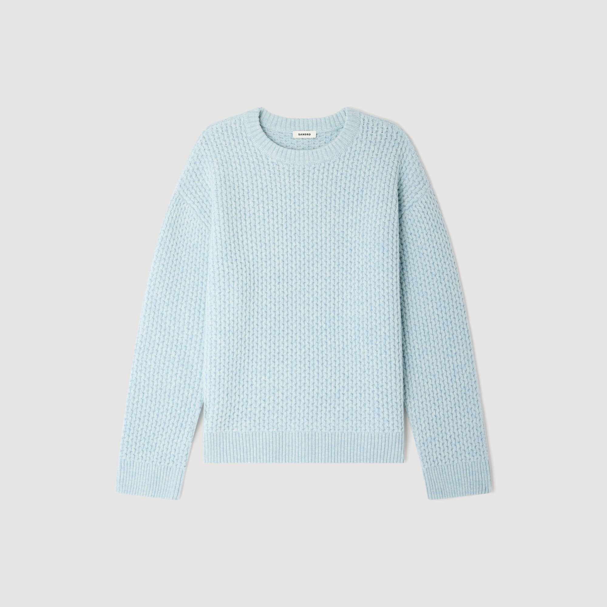 HONEYCOMB STITCH WOOL SWEATER - 6