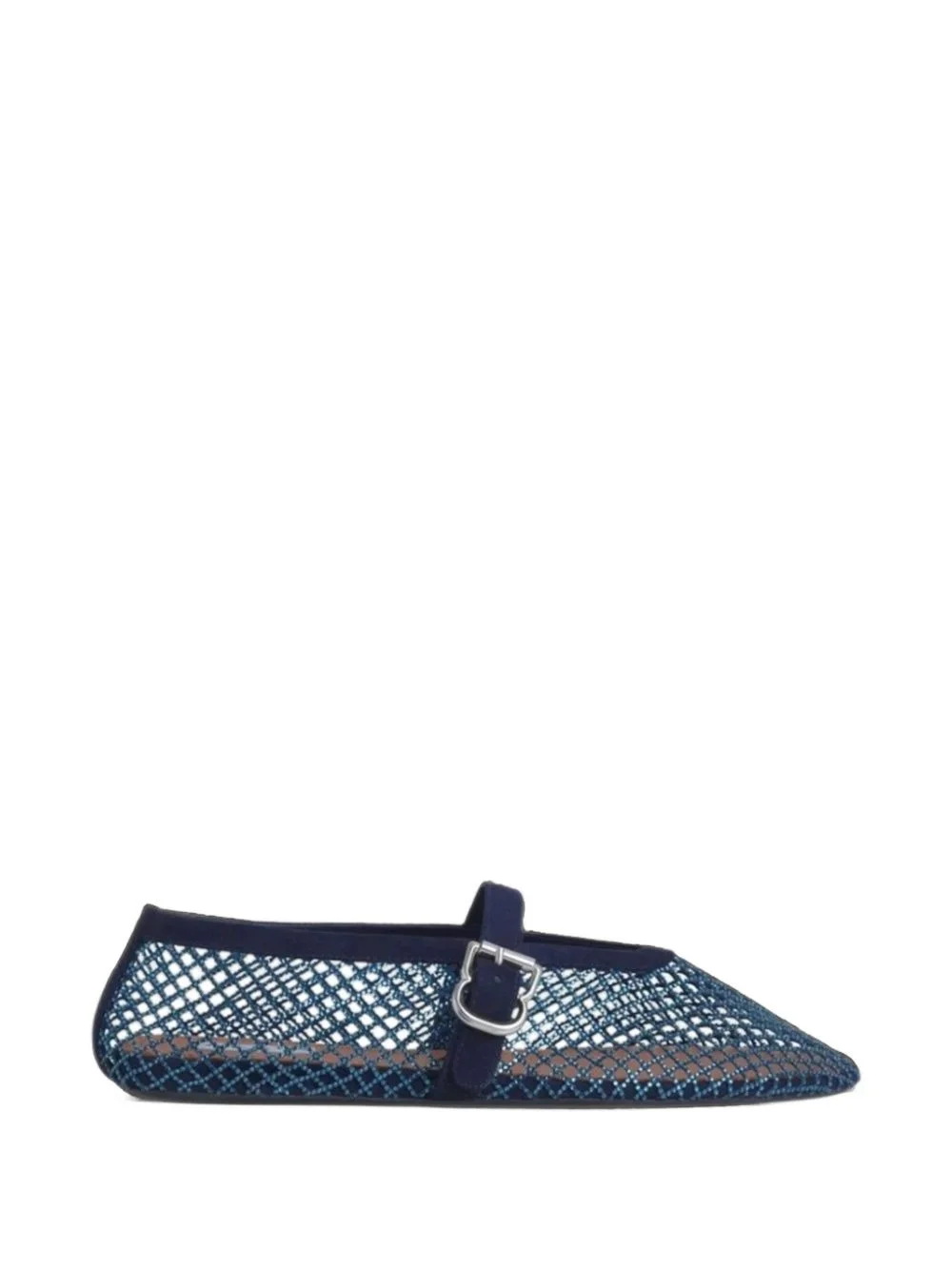 strass-embellished fishnet ballet flats - 1