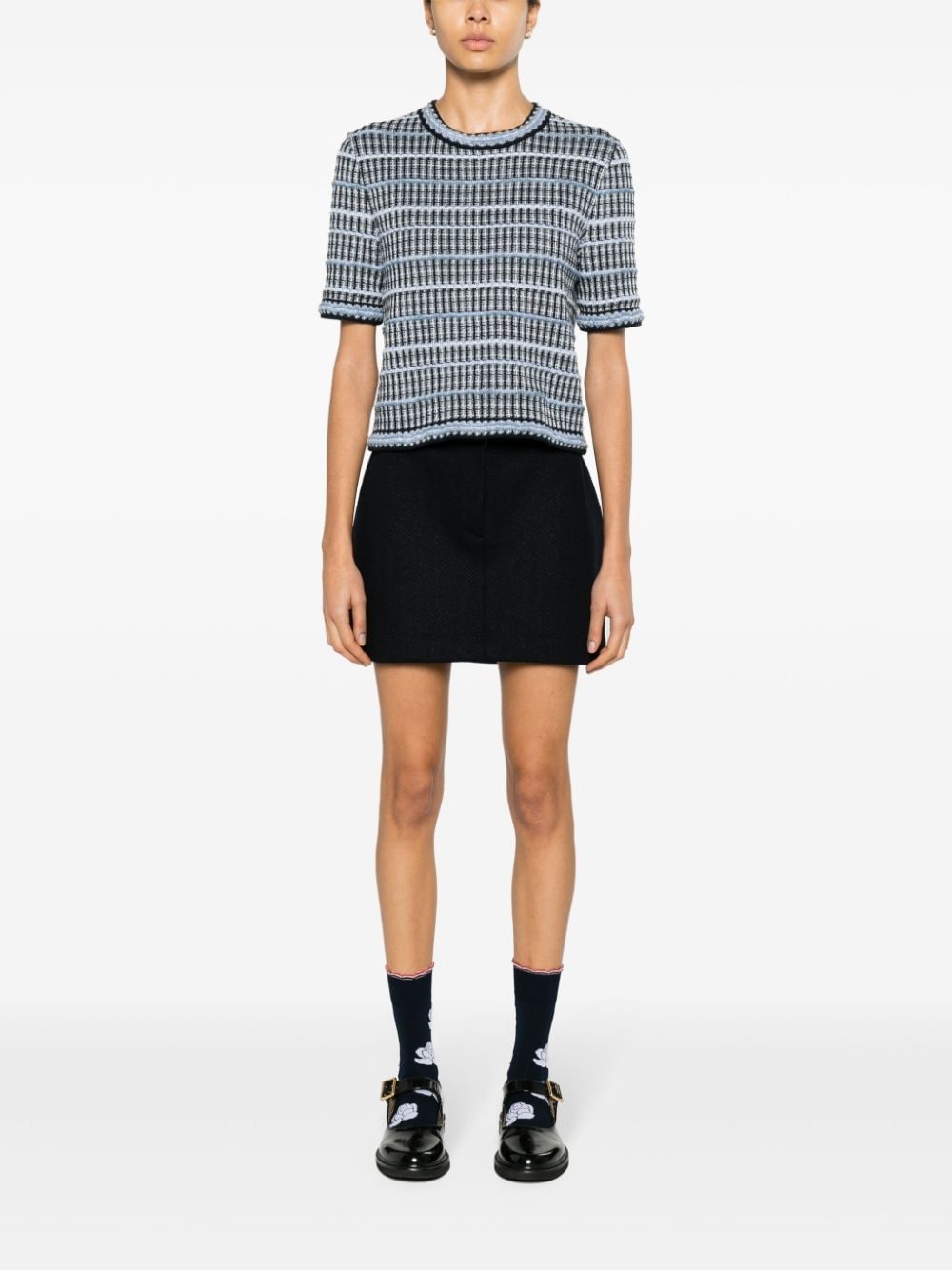 high-waist herringbone miniskirt - 2