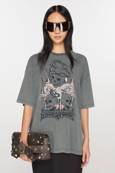 Acne Studios Print t-shirt - Relaxed fit - Faded black outlook