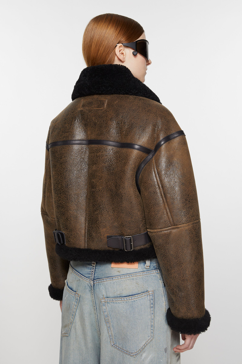 Shearling jacket - Dark brown/black 4