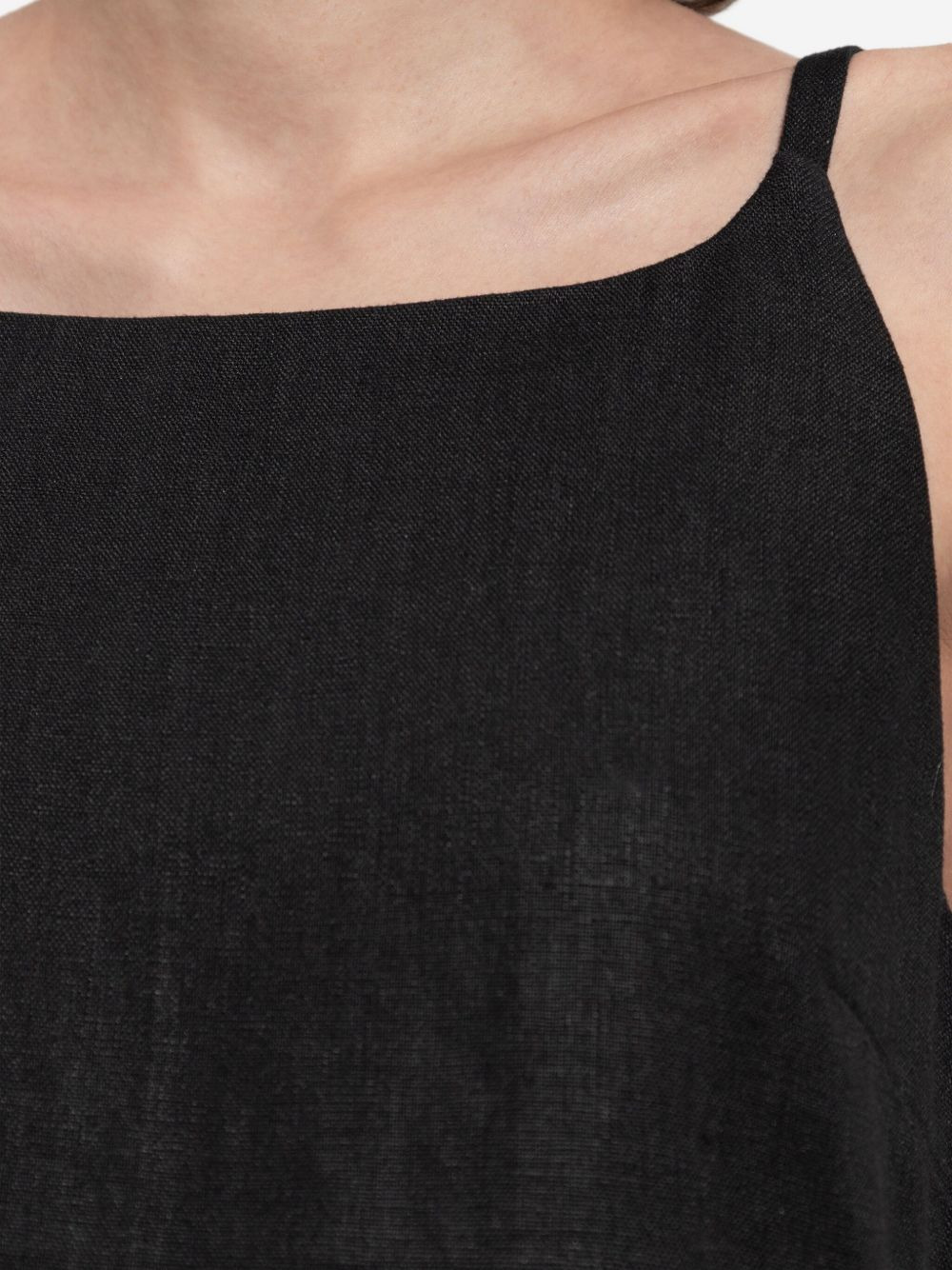 square-neck linen mini day dress - 5