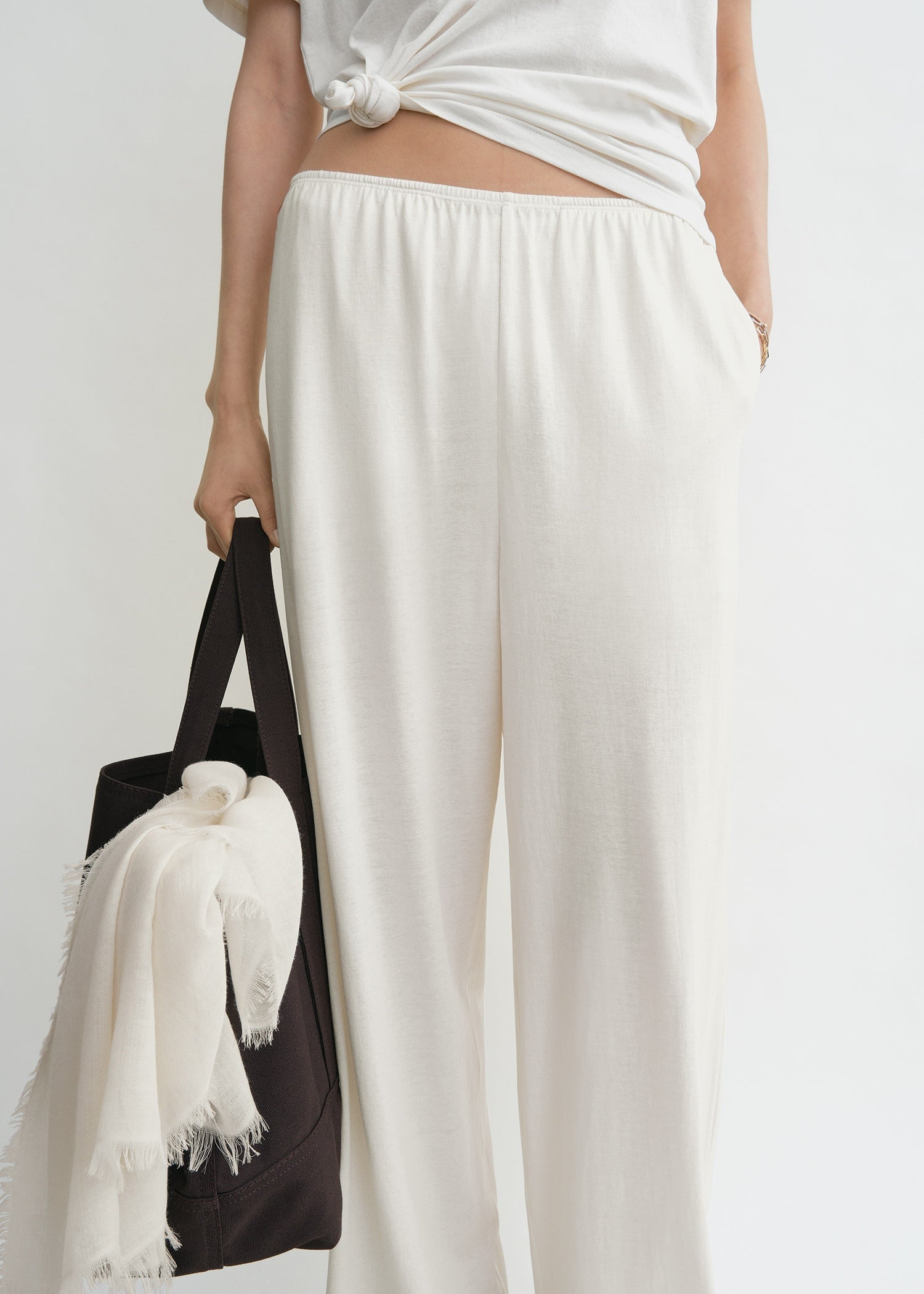 Cotton silk pj bottoms off-white - 5