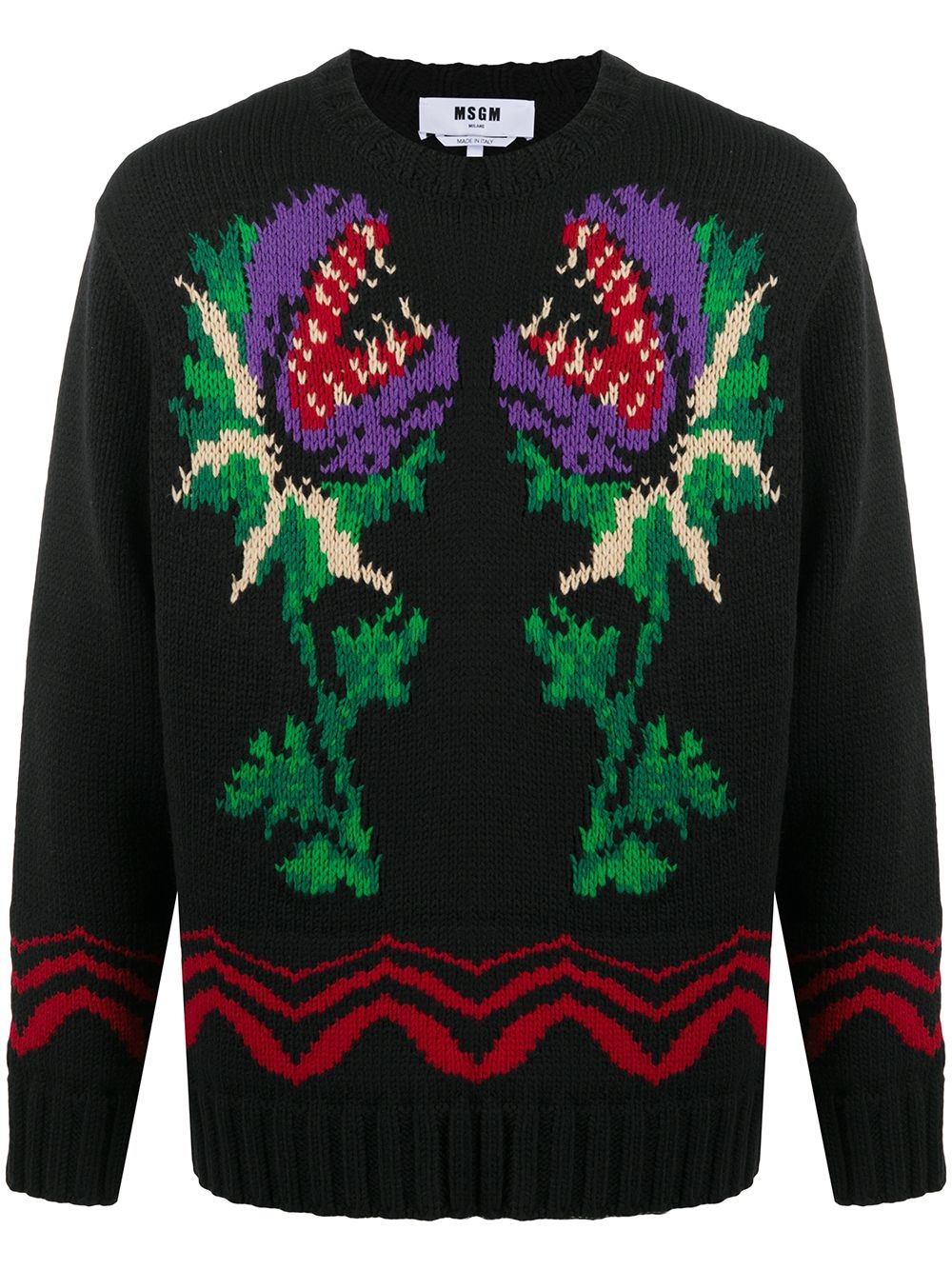 monster flower intarsia jumper - 1