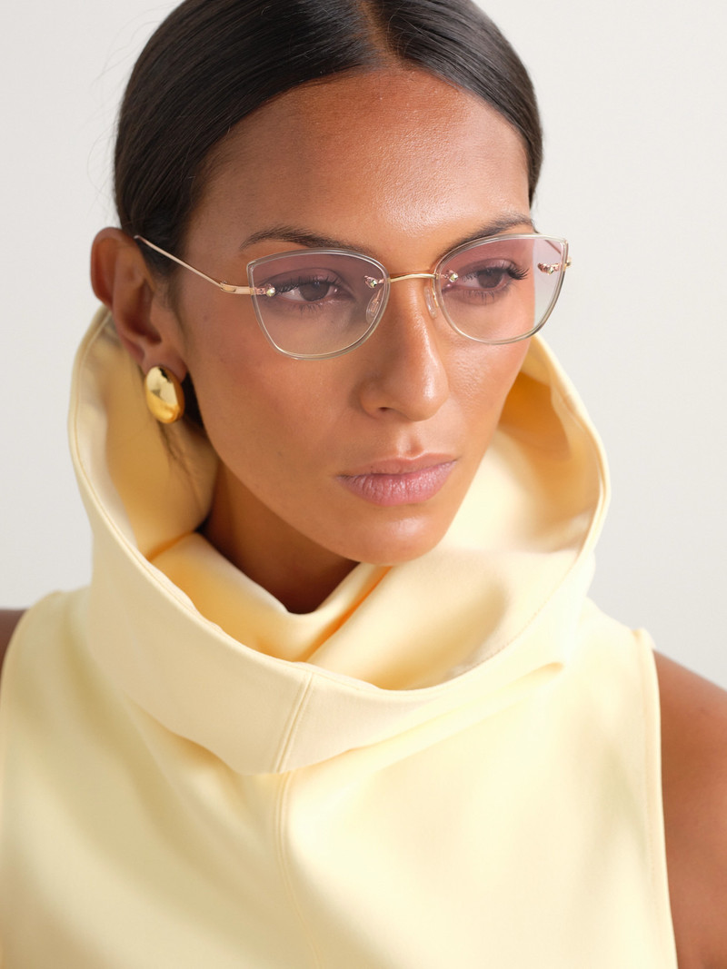 BARTON PERREIRA Brandy Cat-eye Rose Gold-tone And Acetate Sunglasses outlook