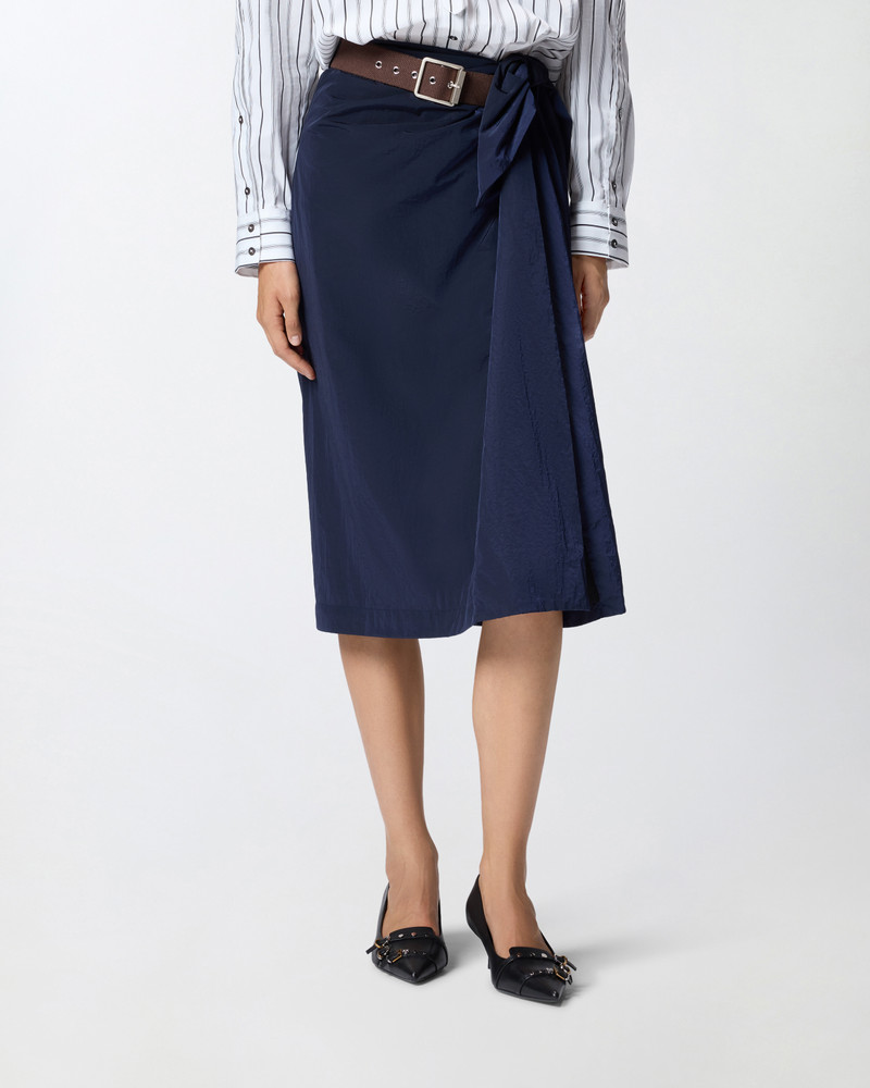 SHORT ASYMMETRICAL SKIRT IN TECHNICAL FABRIC WITH BELT 3
