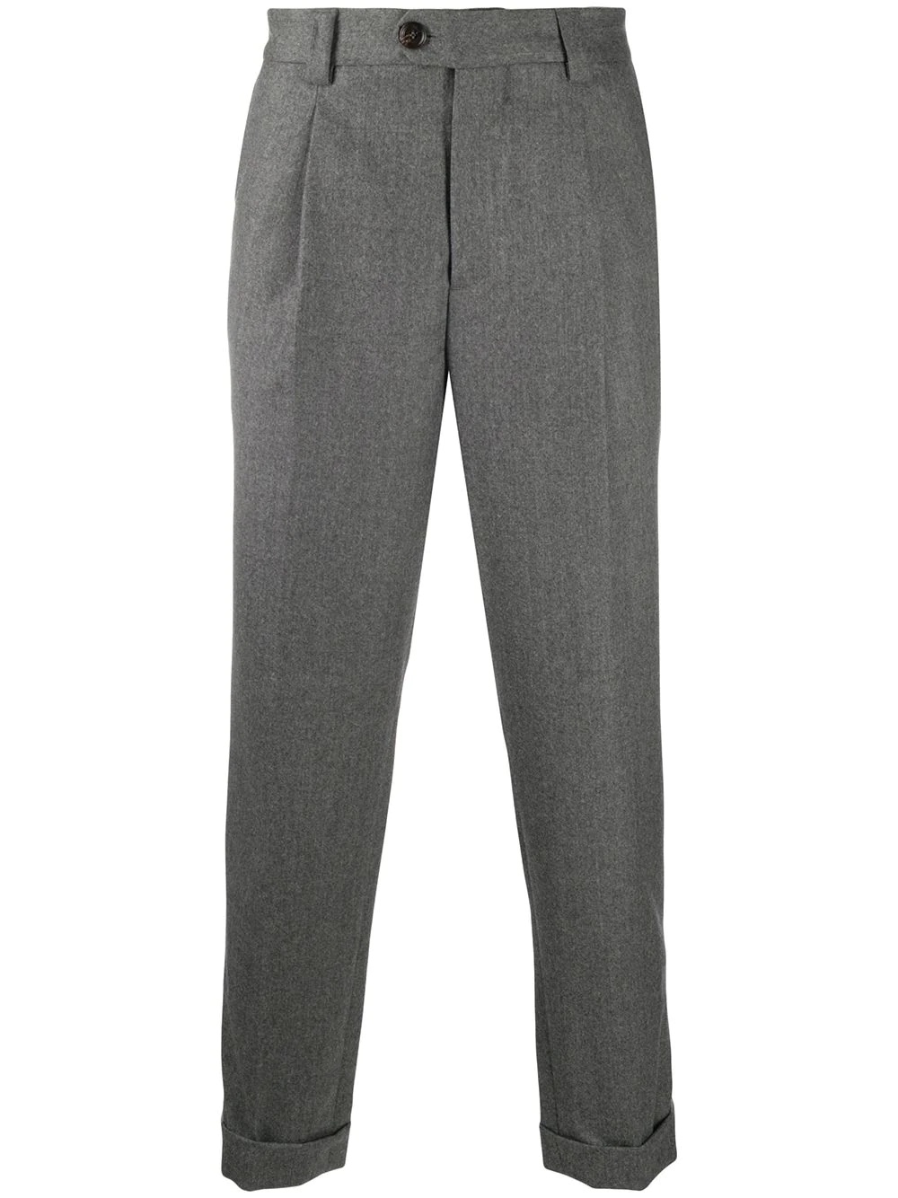 cropped straight leg trousers - 1