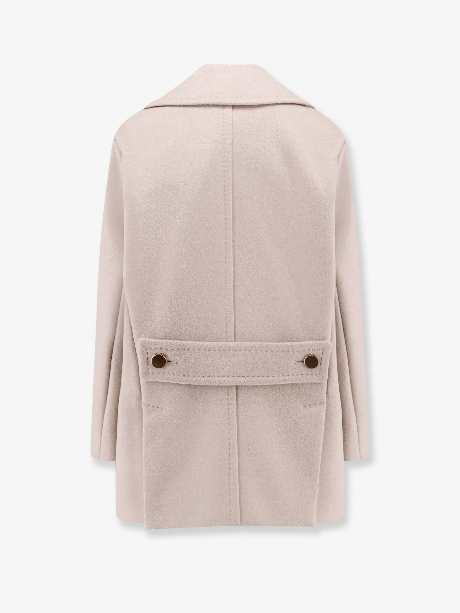 Berta Cashmere Peacoat With Gold Metal Buttons - 2