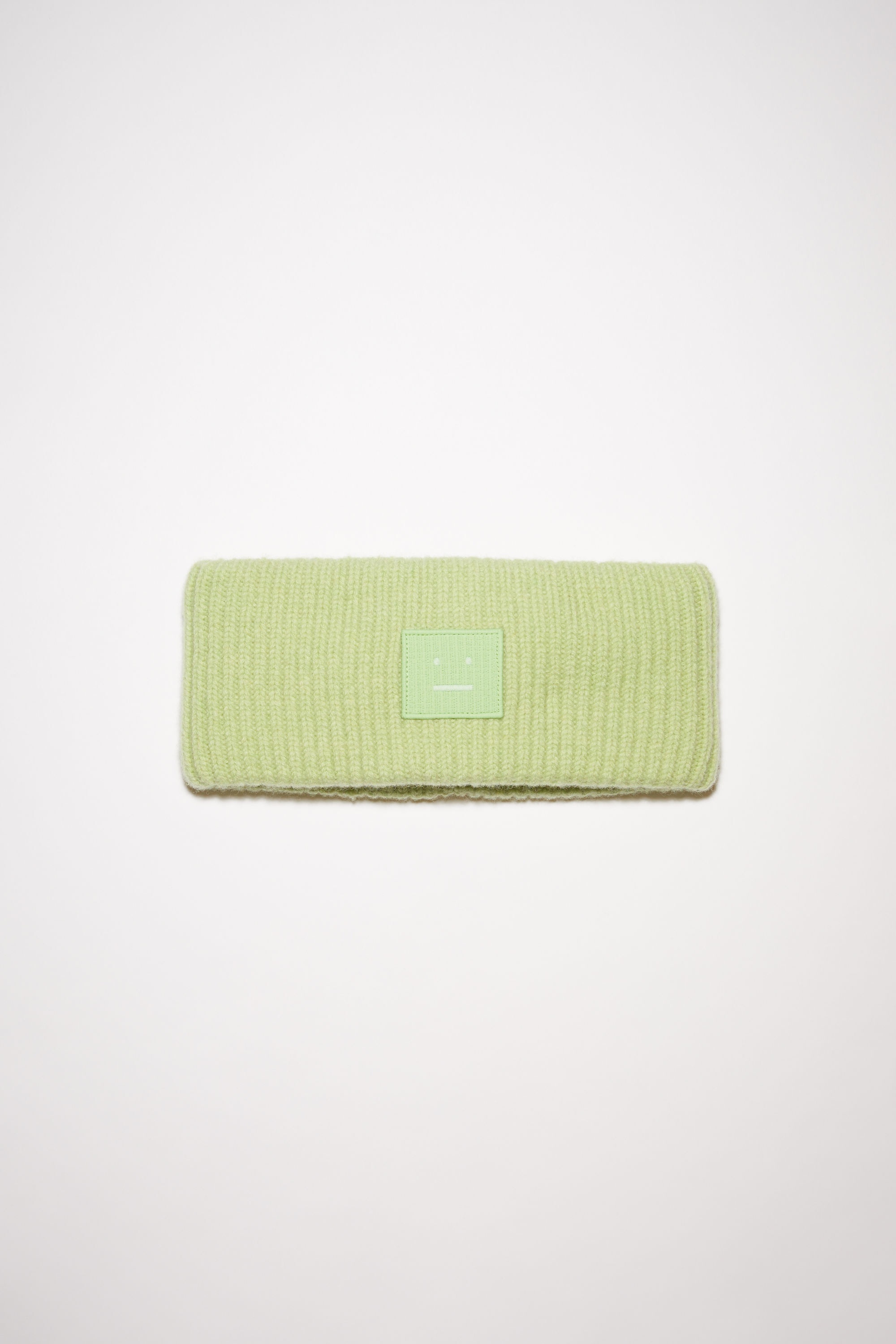 Ribbed knit headband - Pale green melange - 1