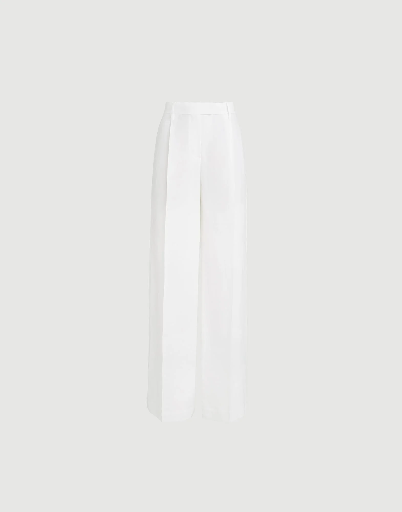 Viscose and linen fluid twill loose pleated trousers with monili - 1