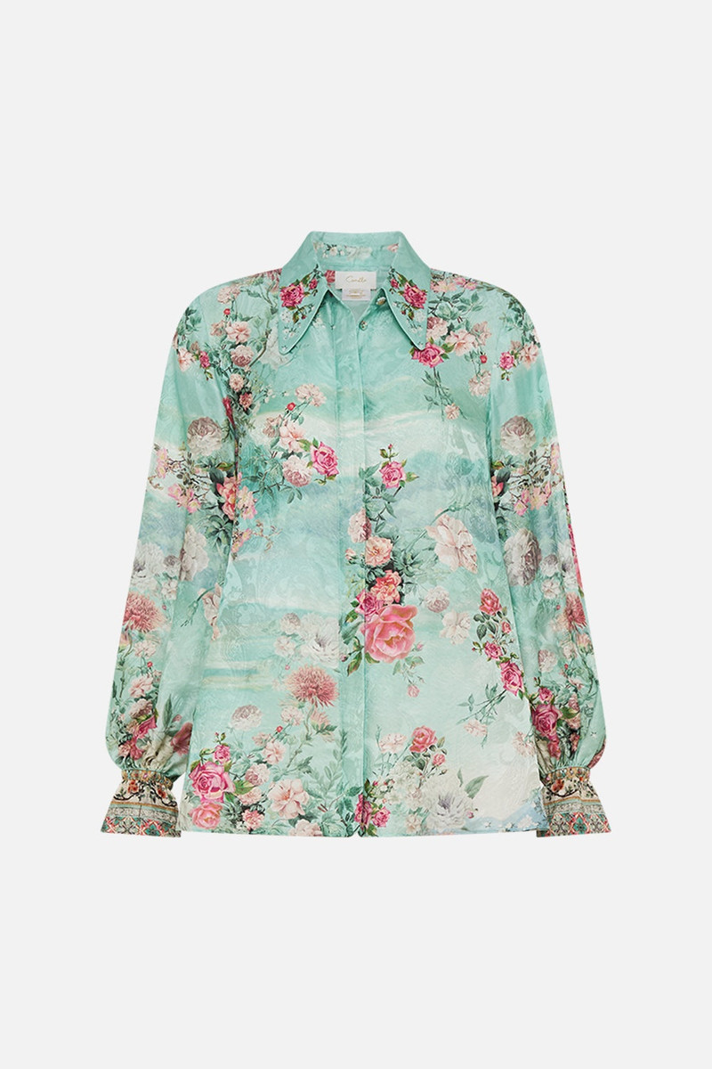 CURVED COLLAR BLOUSE - 1
