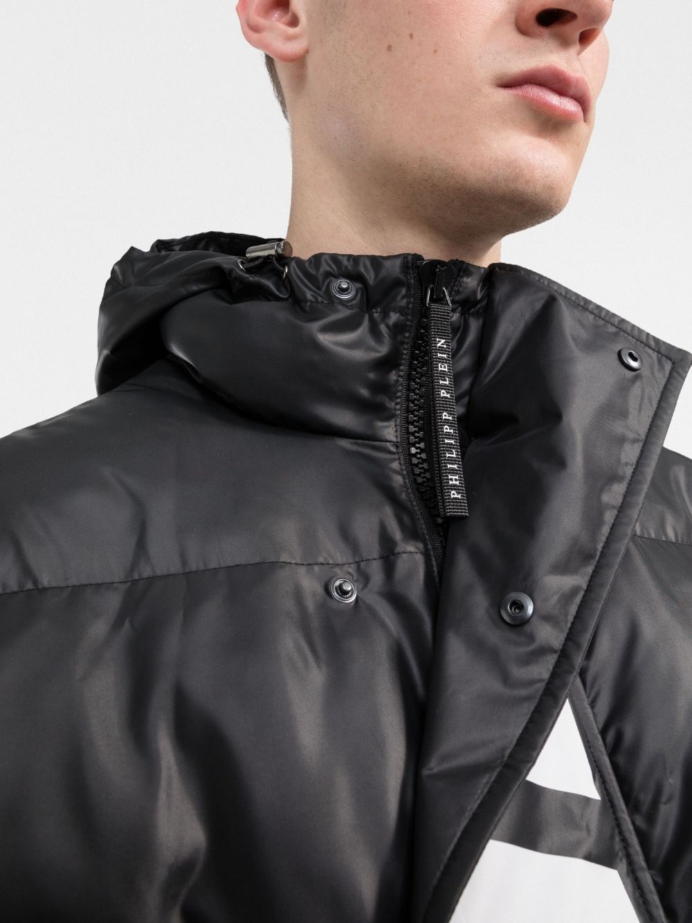 logo-print hooded padded jacket - 5