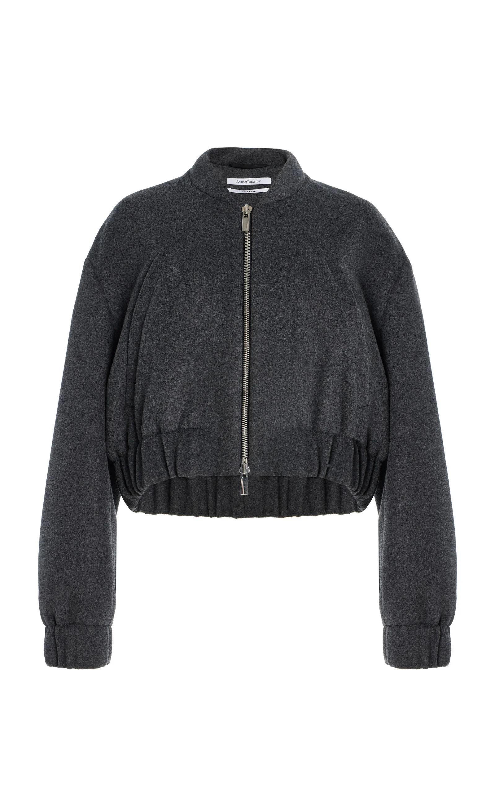 Wool Bomber Jacket light grey - 1