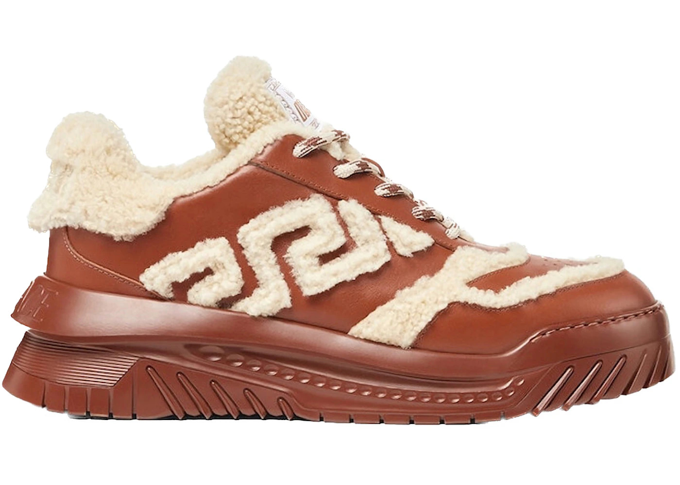 Versace Shearling Greca Odisea Brown - 1