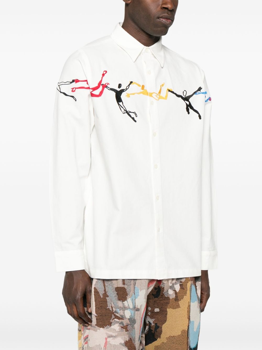 embroidered-motif shirt - 3