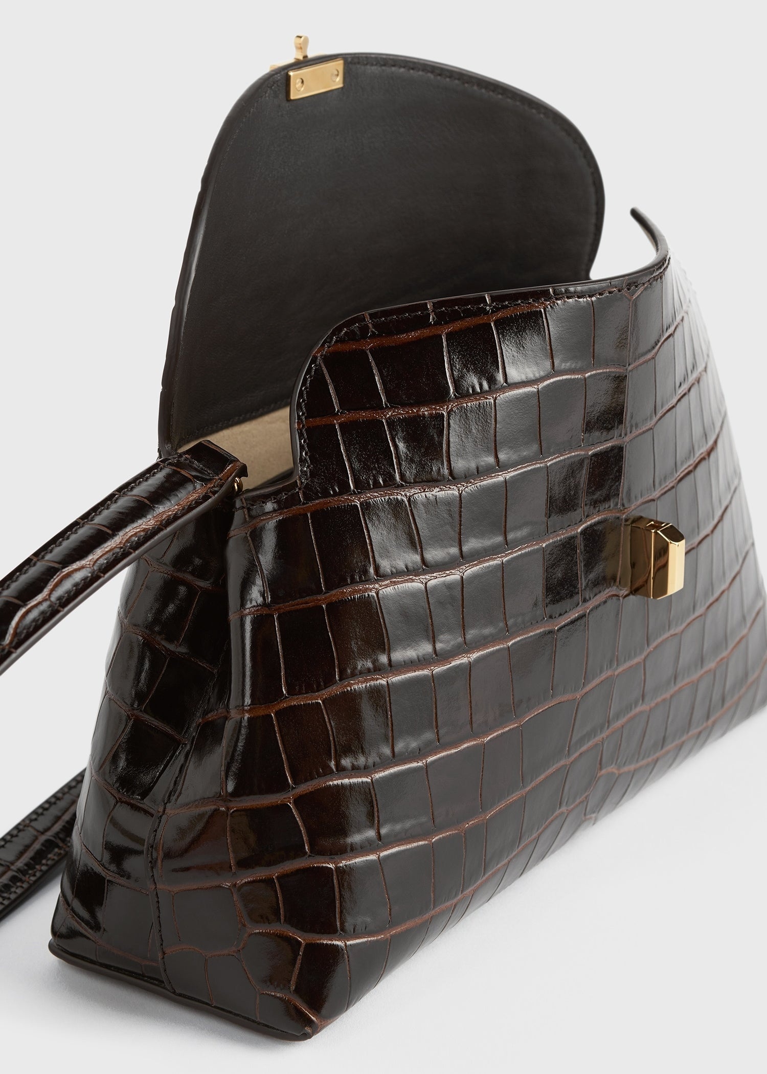 T-Lock clutch dark brown croco - 4