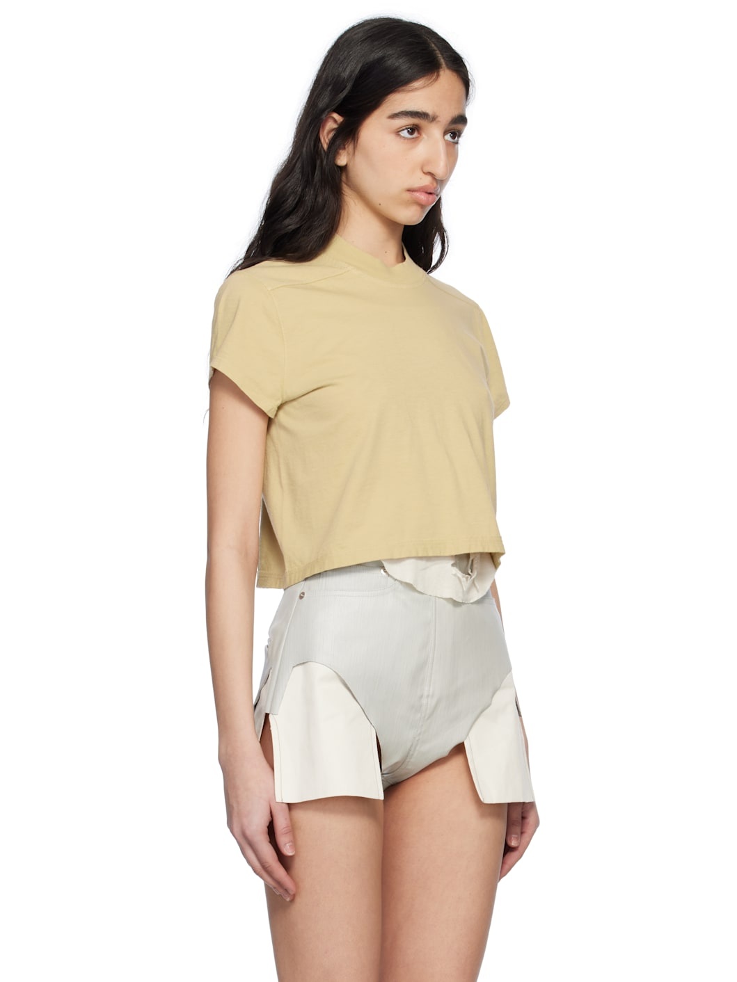 Beige Hollywood Cropped Small Level T-shirt - 2