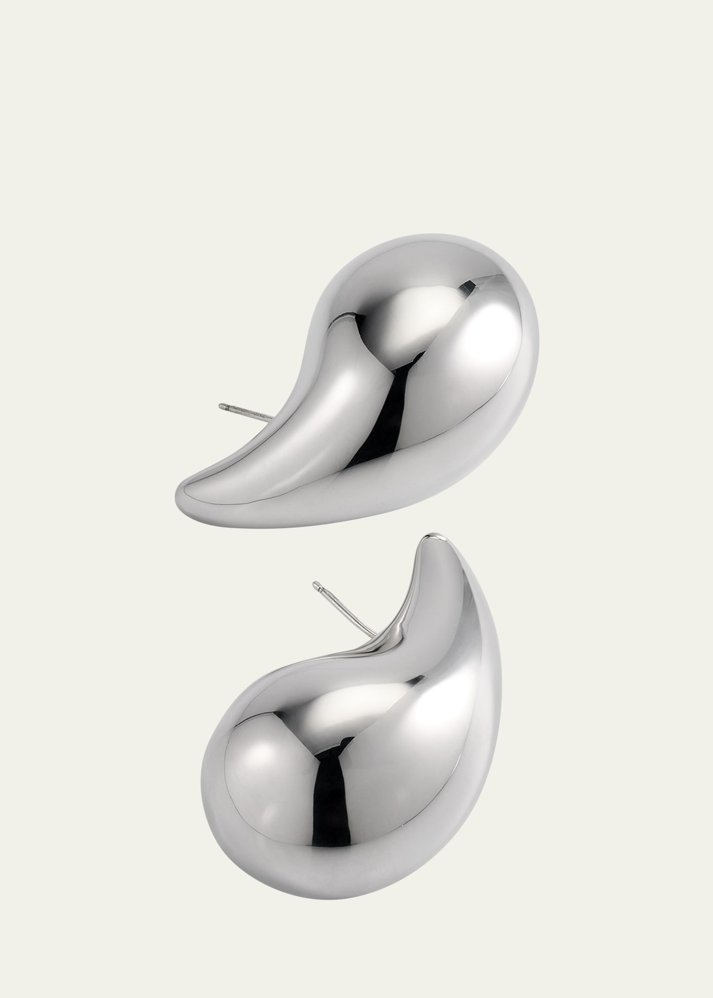Polished Drop Earrings, Silver - 3