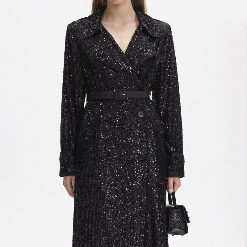 Black Sequin Coat 4