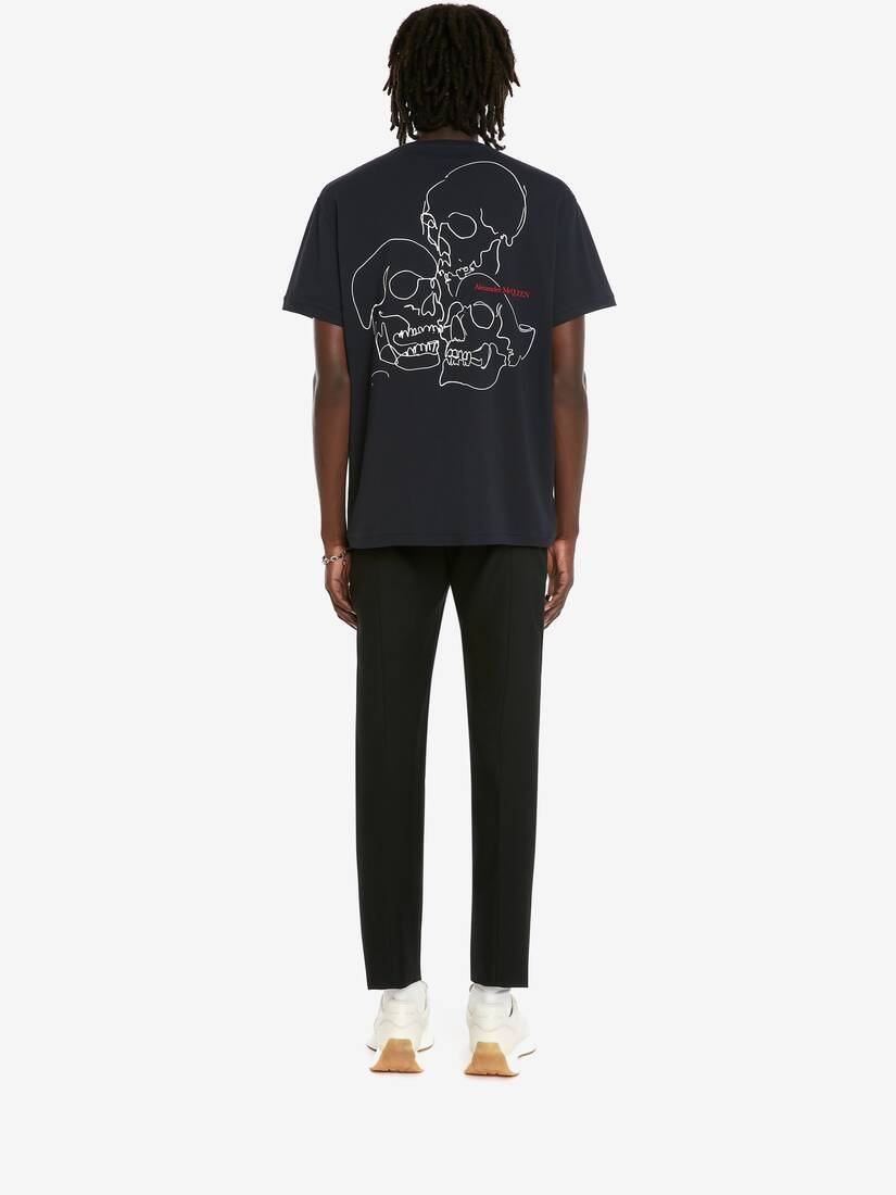 Men's Skull T-shirt in Navy - 4