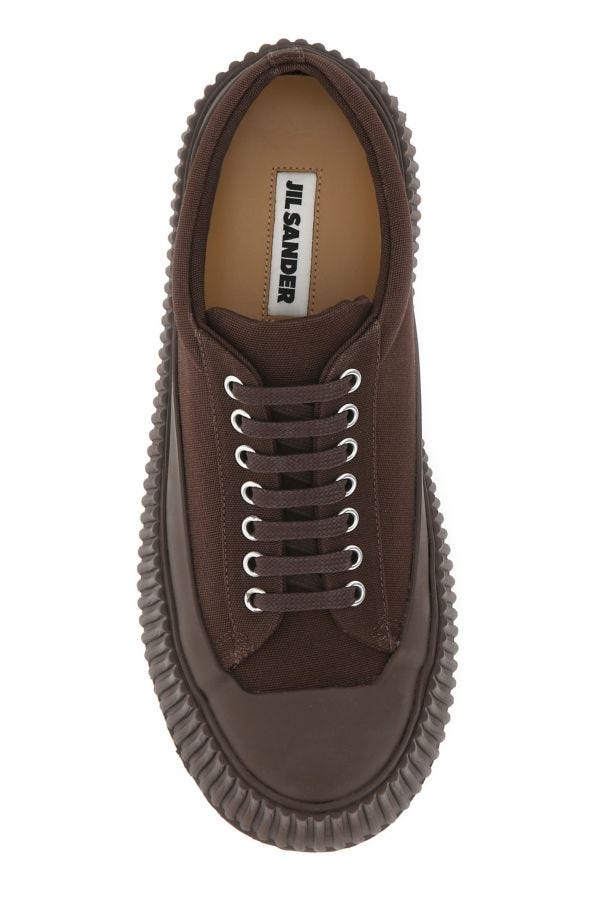 Brown canvas and rubber sneakers - 4