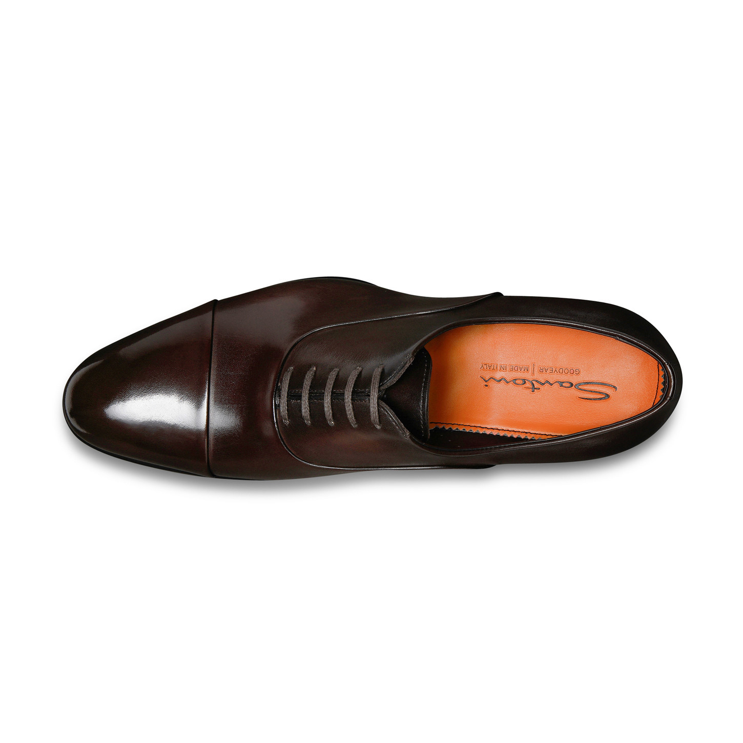 Men's polished brown leather Oxford shoe - 5