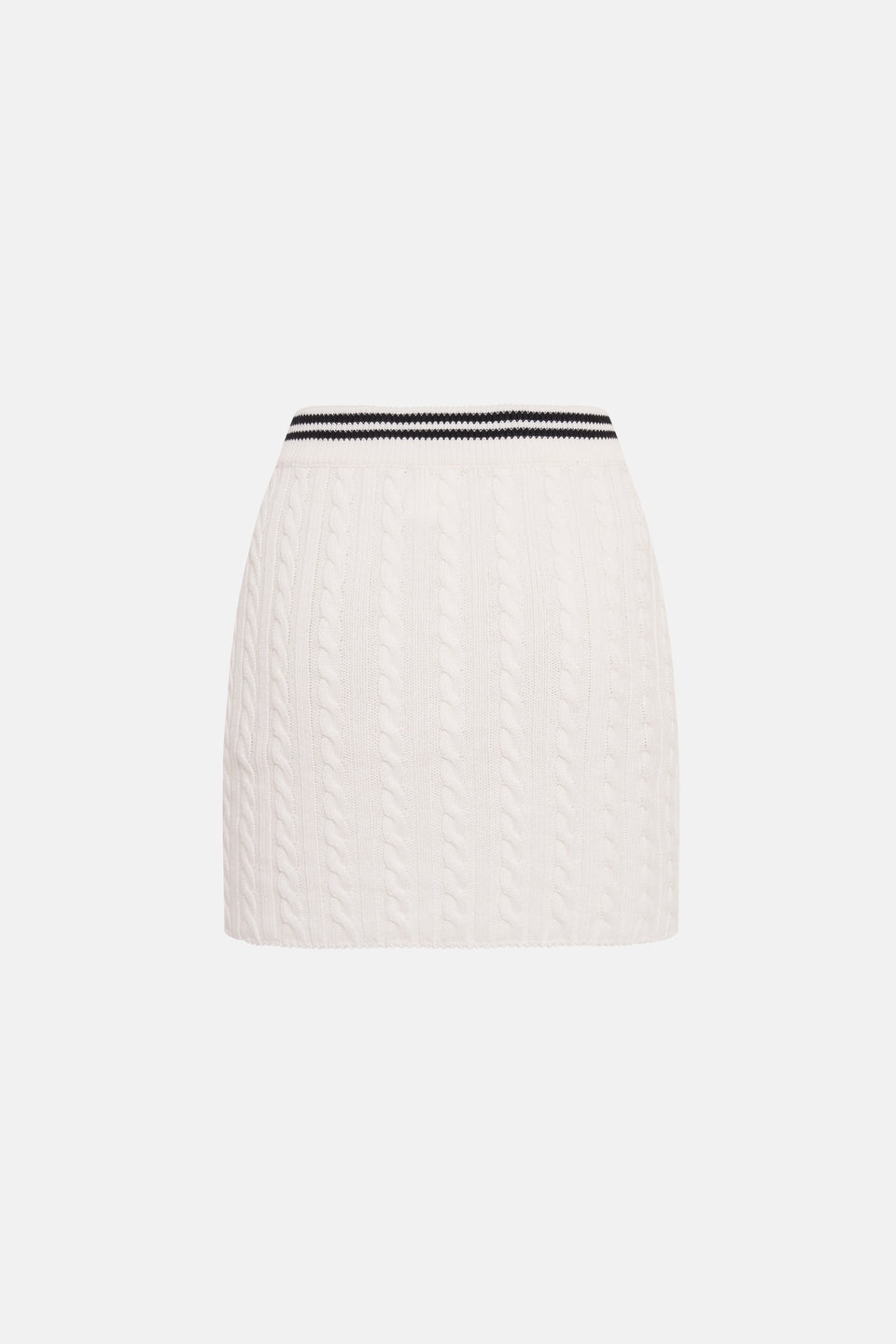 COTTON BLEND KNITTED MINI SKIRT - 2