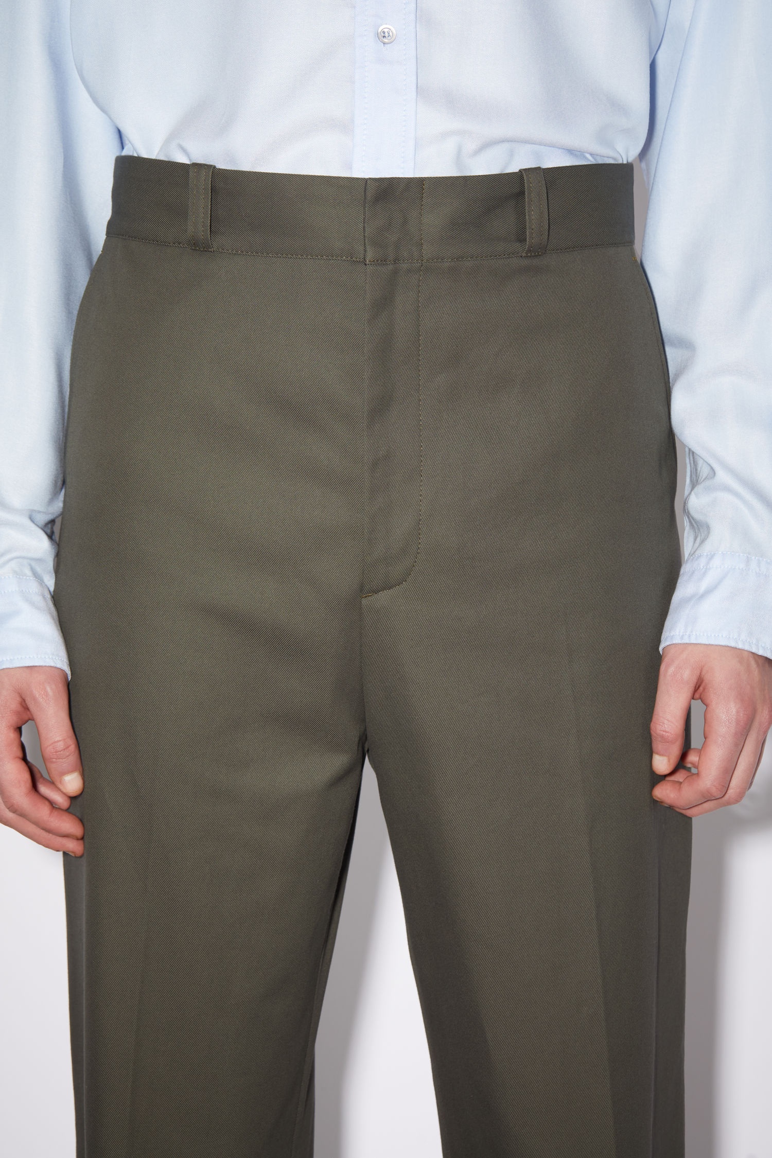 Wide leg trousers - Olive green - 6