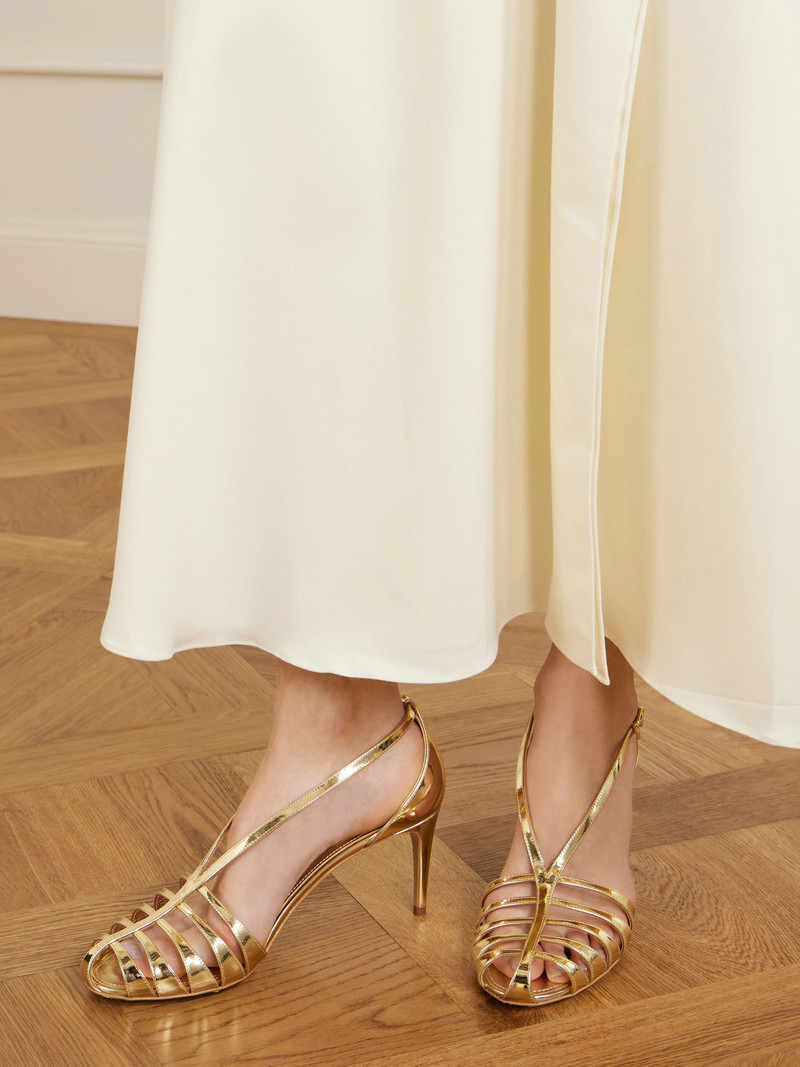 FERRAGAMO Lilie Metallic-leather Sandals outlook