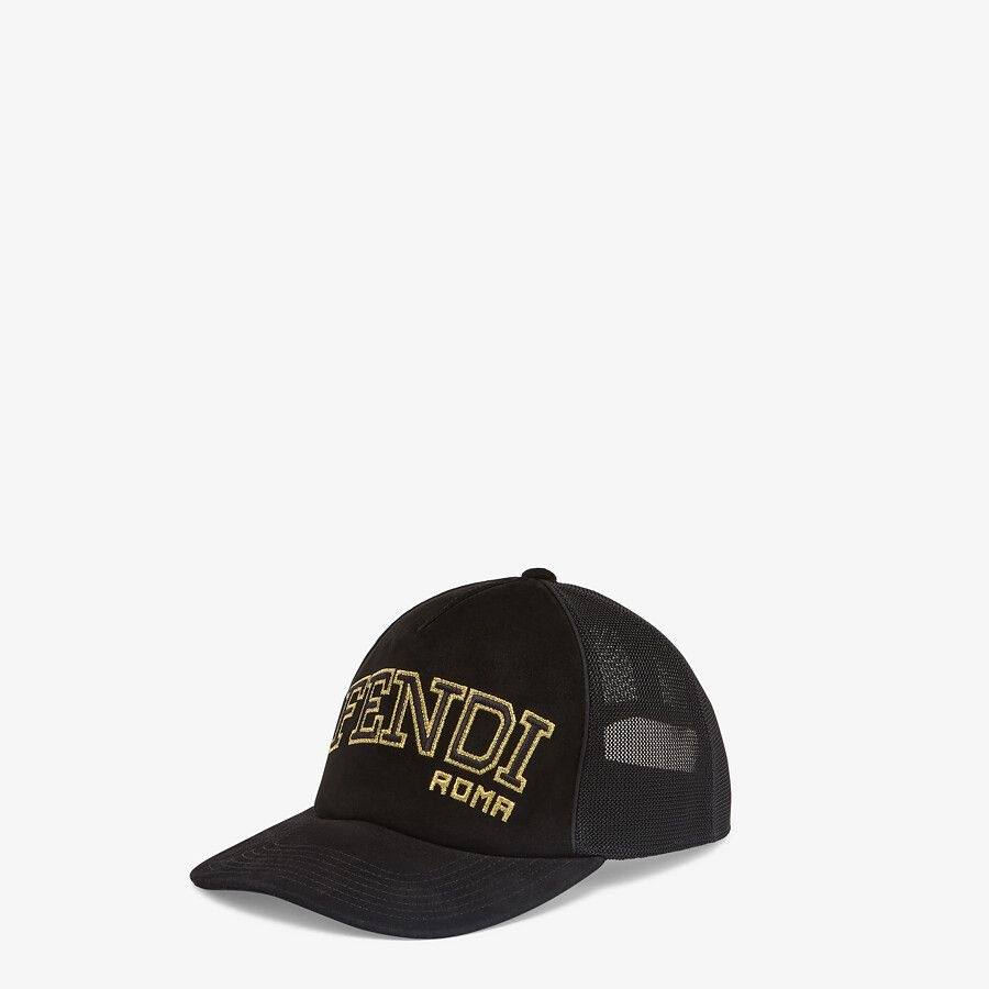 Black suede baseball cap - 1