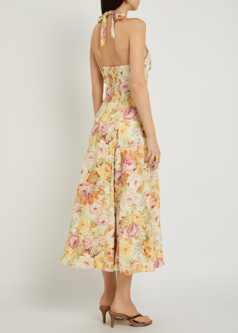 Faithfull The Brand Murano Floral-print Linen Midi Dress 3