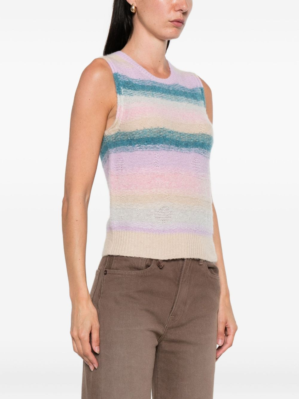 striped sleeveless top - 3