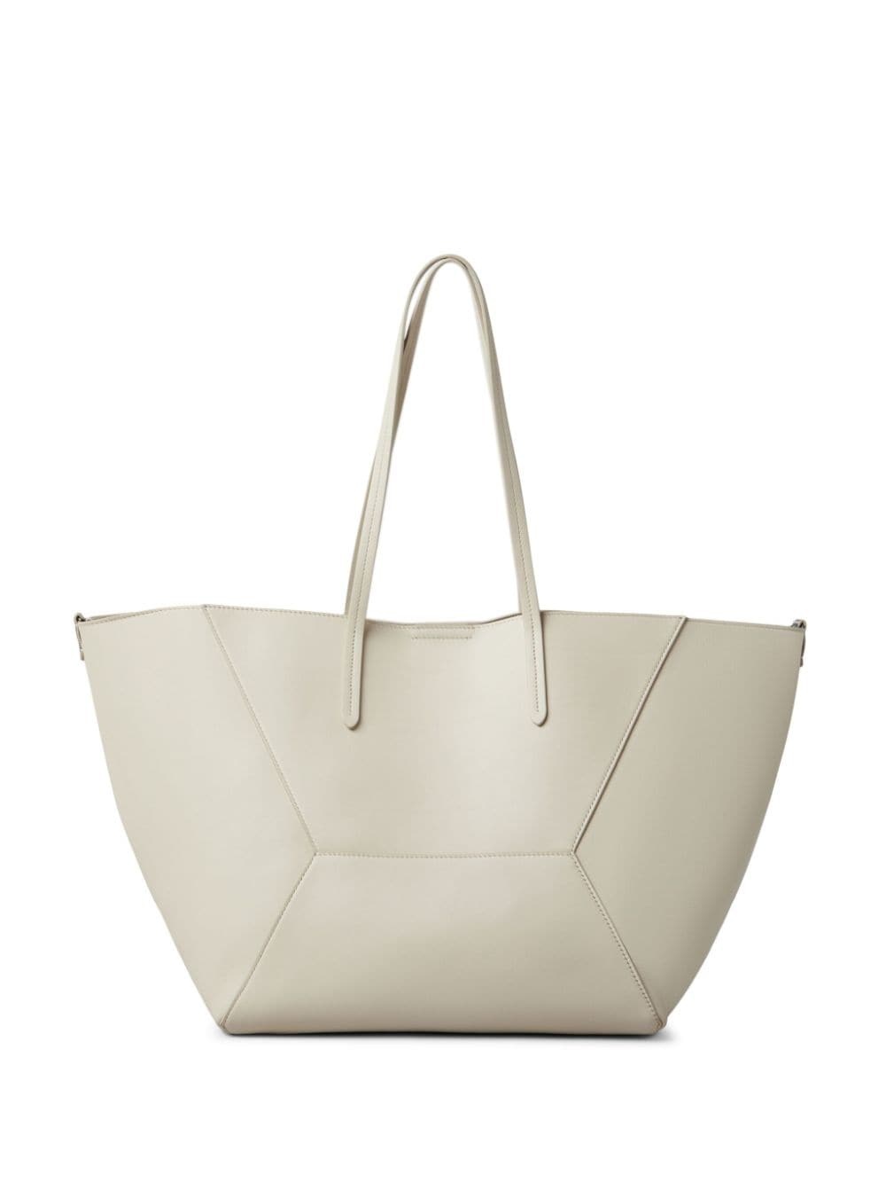 logo-embroidered leather tote bag - 3