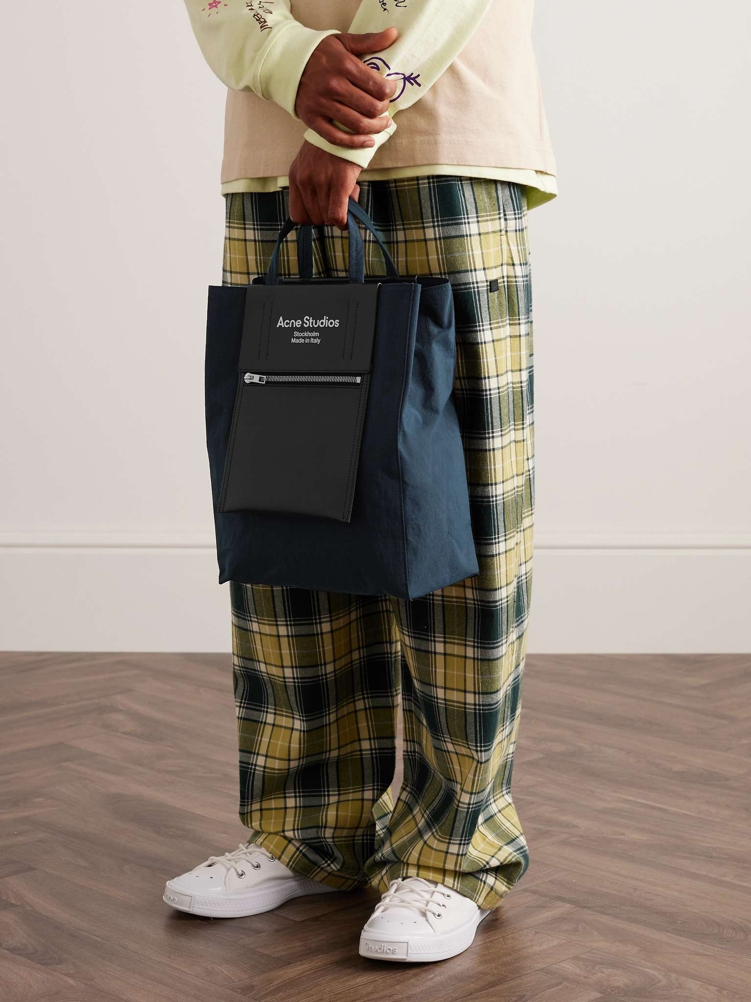 Acne Studios Baker Out Logo-Print Leather and Nylon Tote Bag