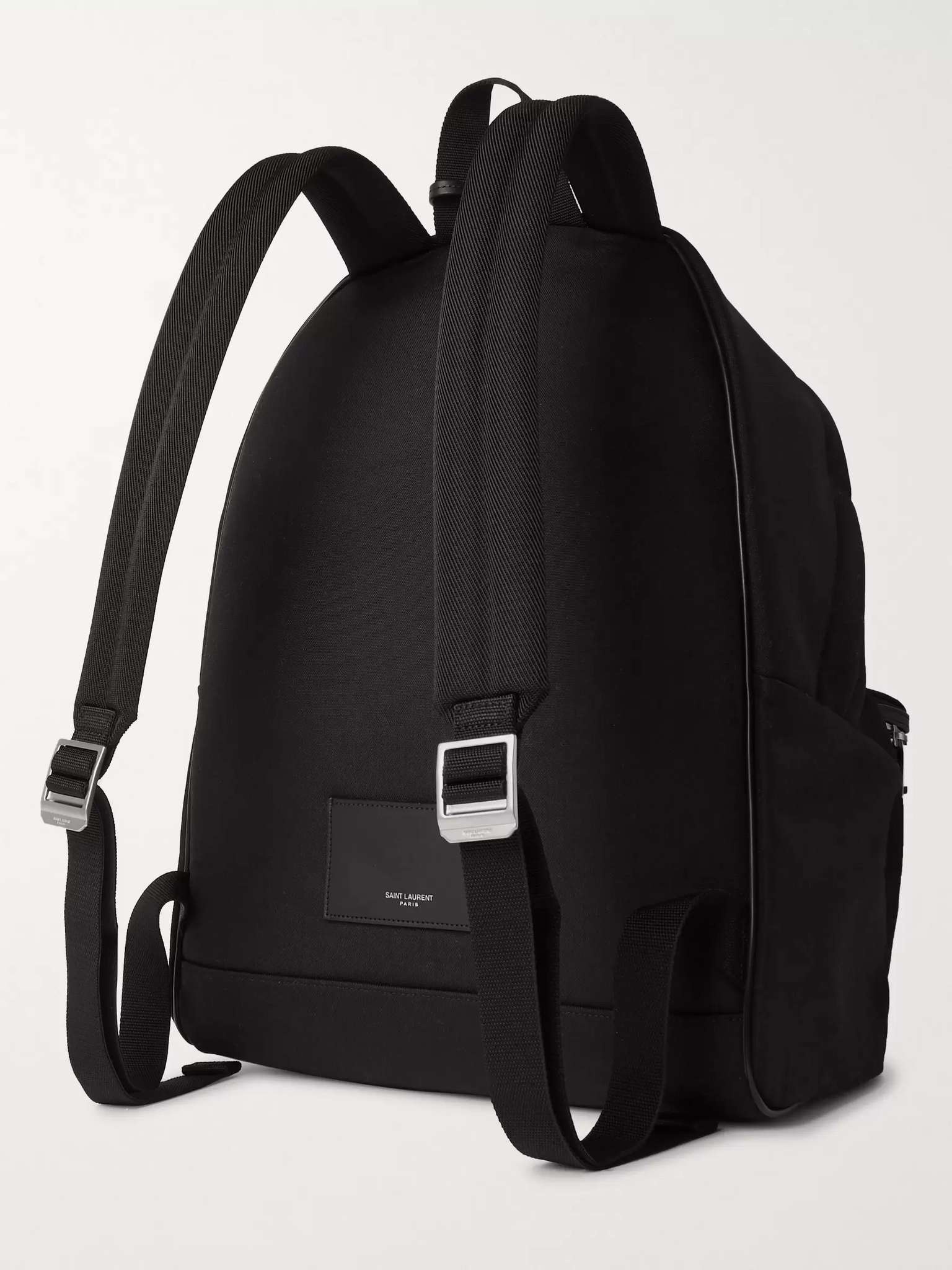 Leather-Trimmed Canvas Backpack - 4