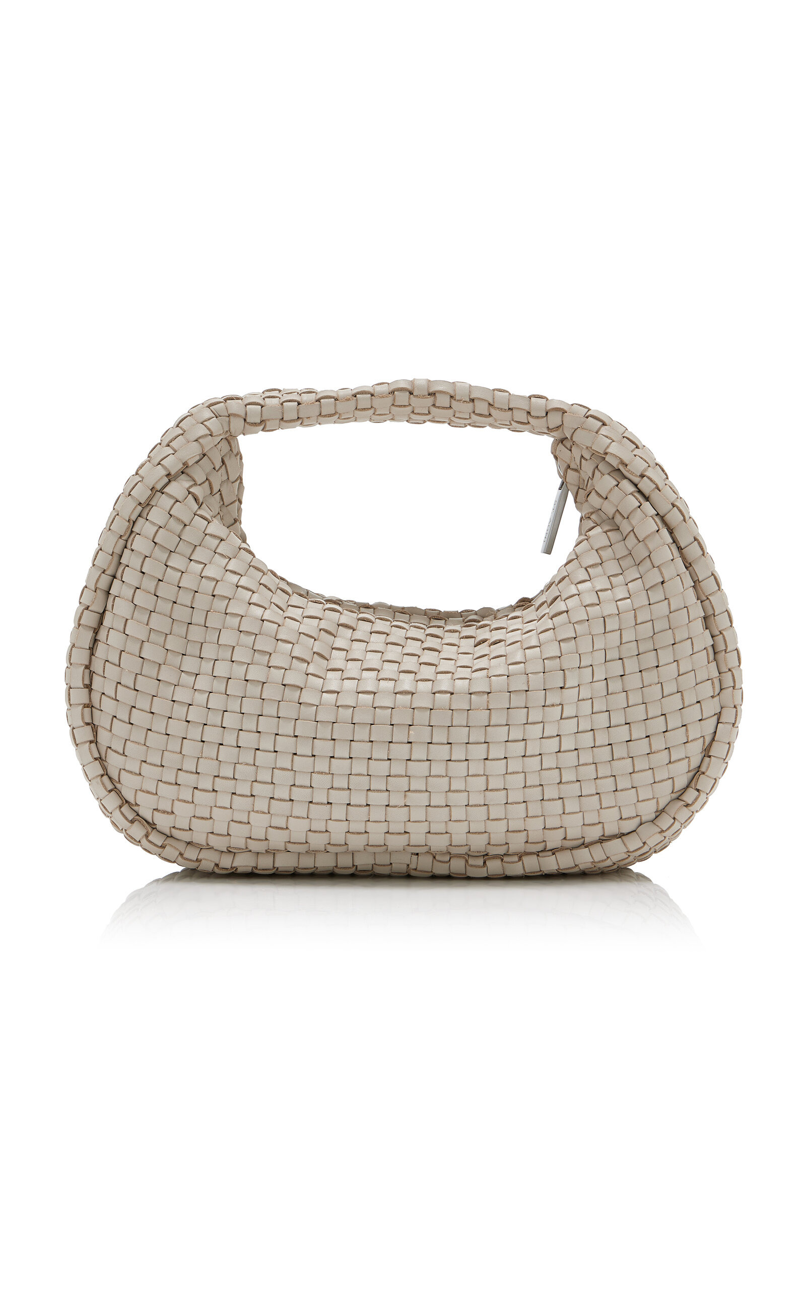 Lattice Weave Leather Mini Bon Bon Bag white - 4