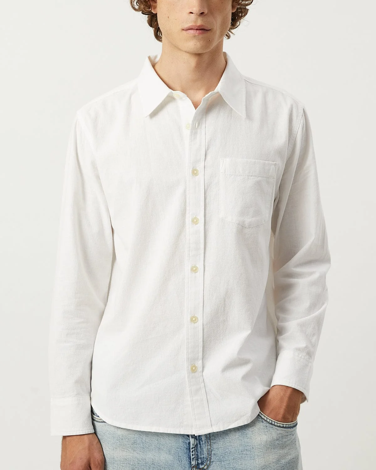 LINEN COTTON LS - WHITE - 1
