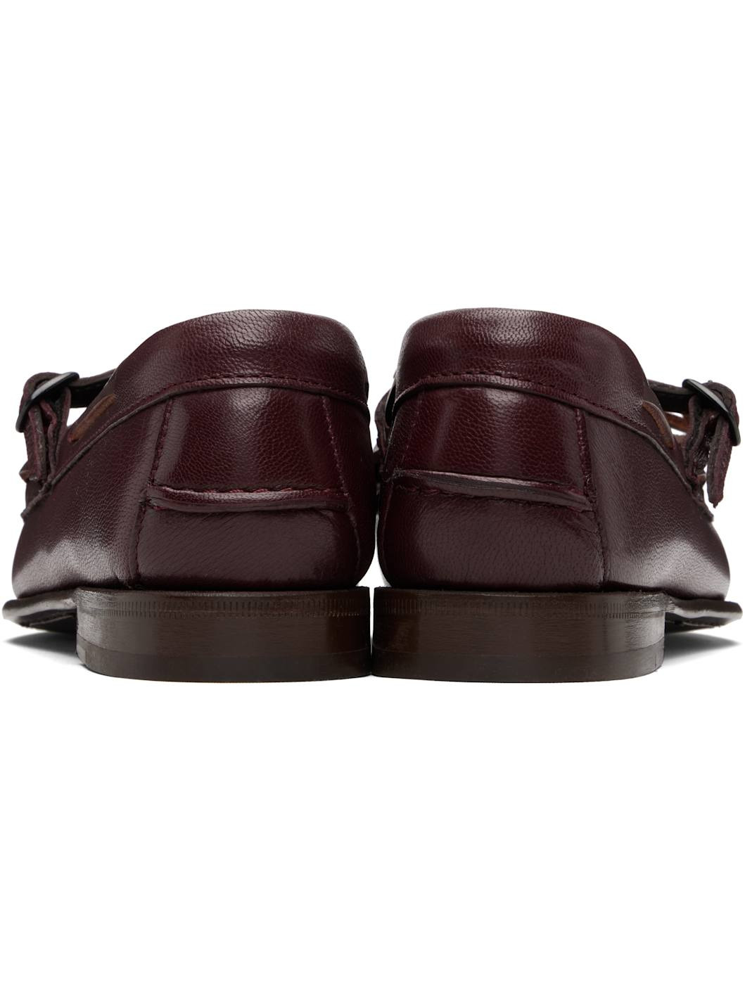 Burgundy Lorea Supple Shiny Loafers - 2