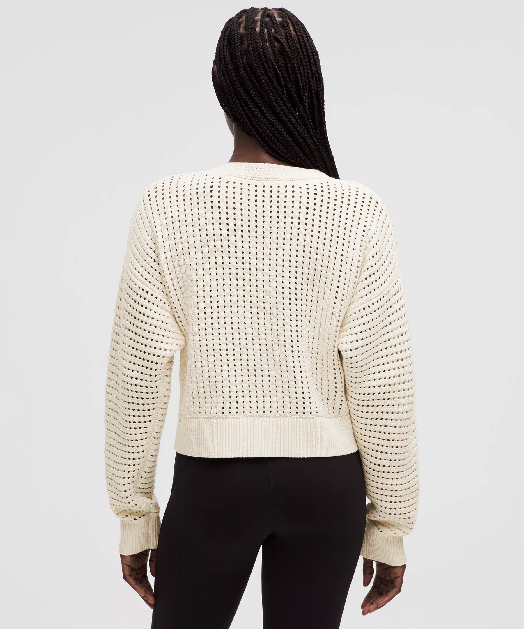 Cotton Crochet Mesh Relaxed-Fit Cardigan - 3