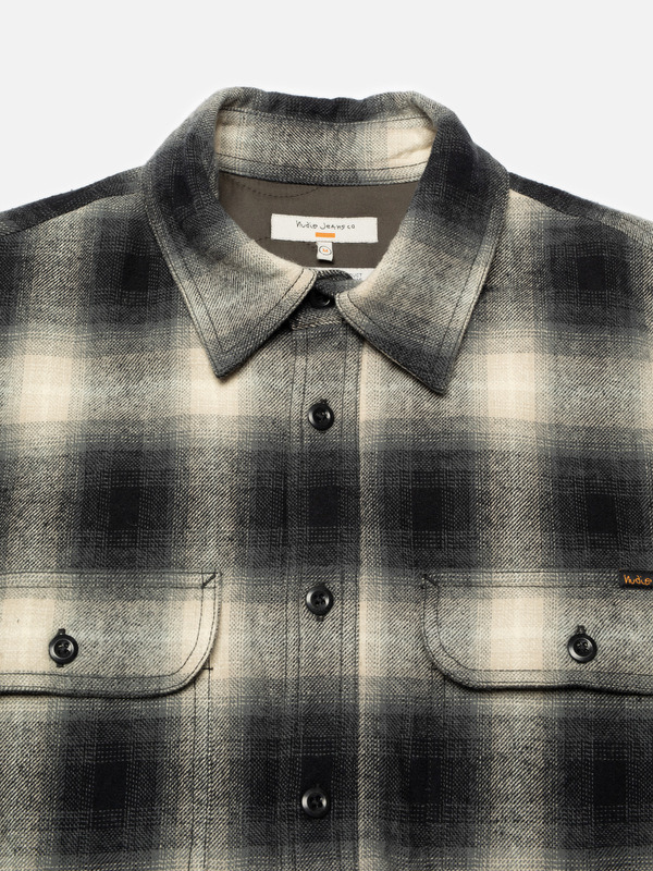 Glenn Padded Shadow Check Shirt Black - 3