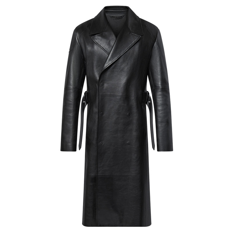 Leather Double-Breasted Coat 1