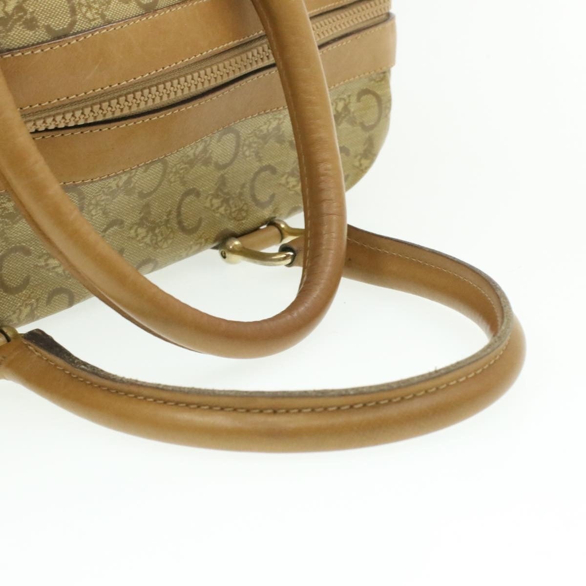 CELINE C Macadam Horse Carriage Hand Bag Pvc Leather Beige - 7