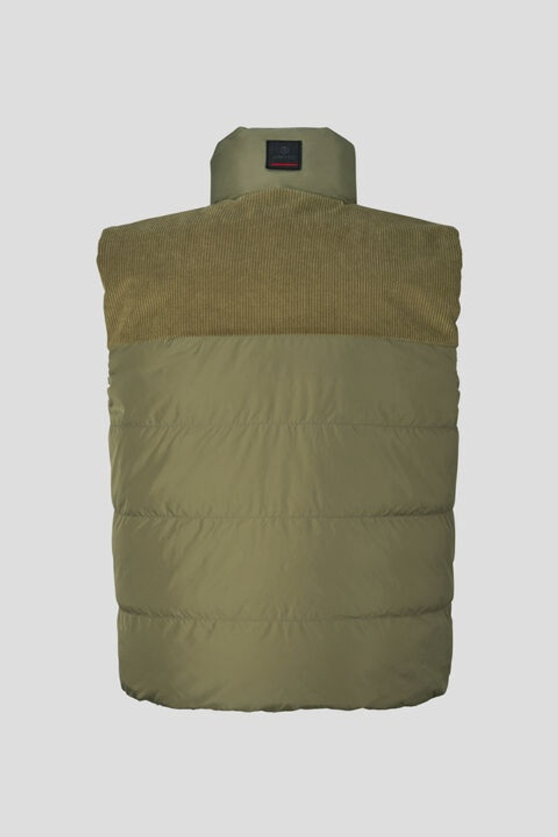 Duke Quilted gilet in Olive green 8