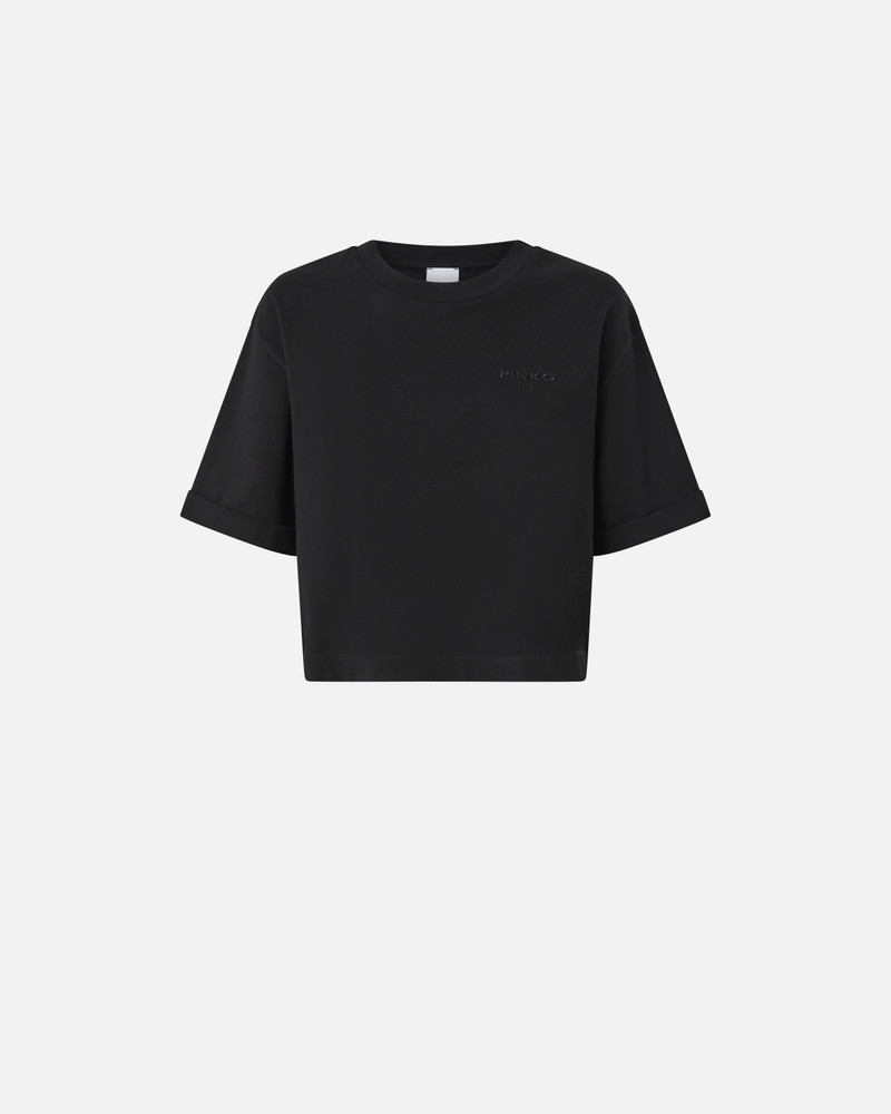 SHORT T-SHIRT WITH EMBROIDERED LOGO - 1