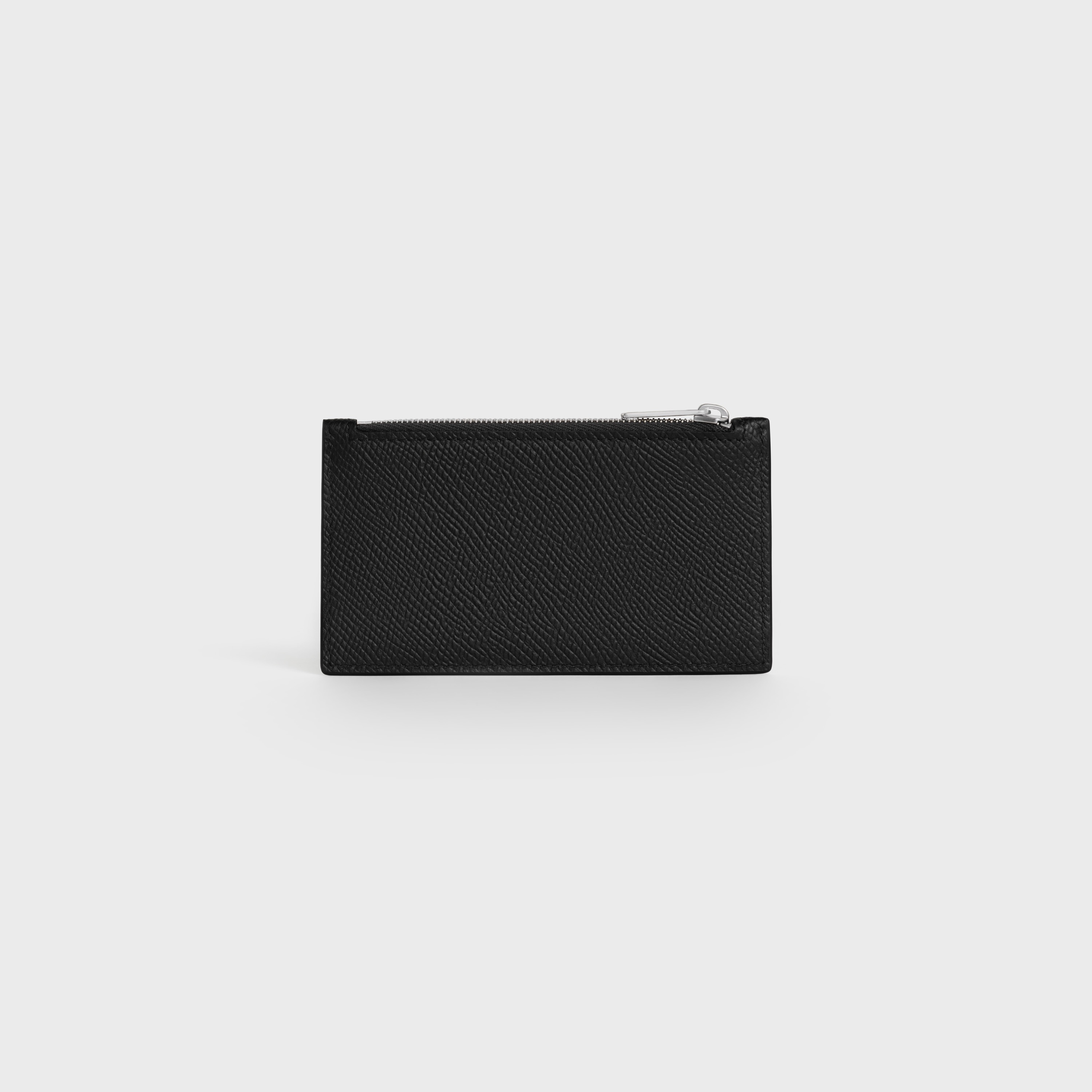 Zipped compact card holder in Grained calfskin - 3