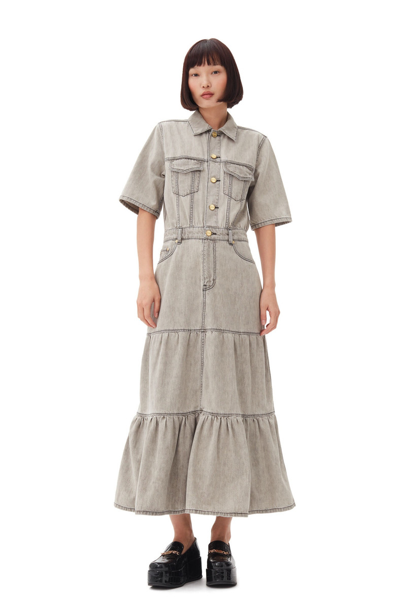 GREY FUTURE LONG DENIM DRESS 5