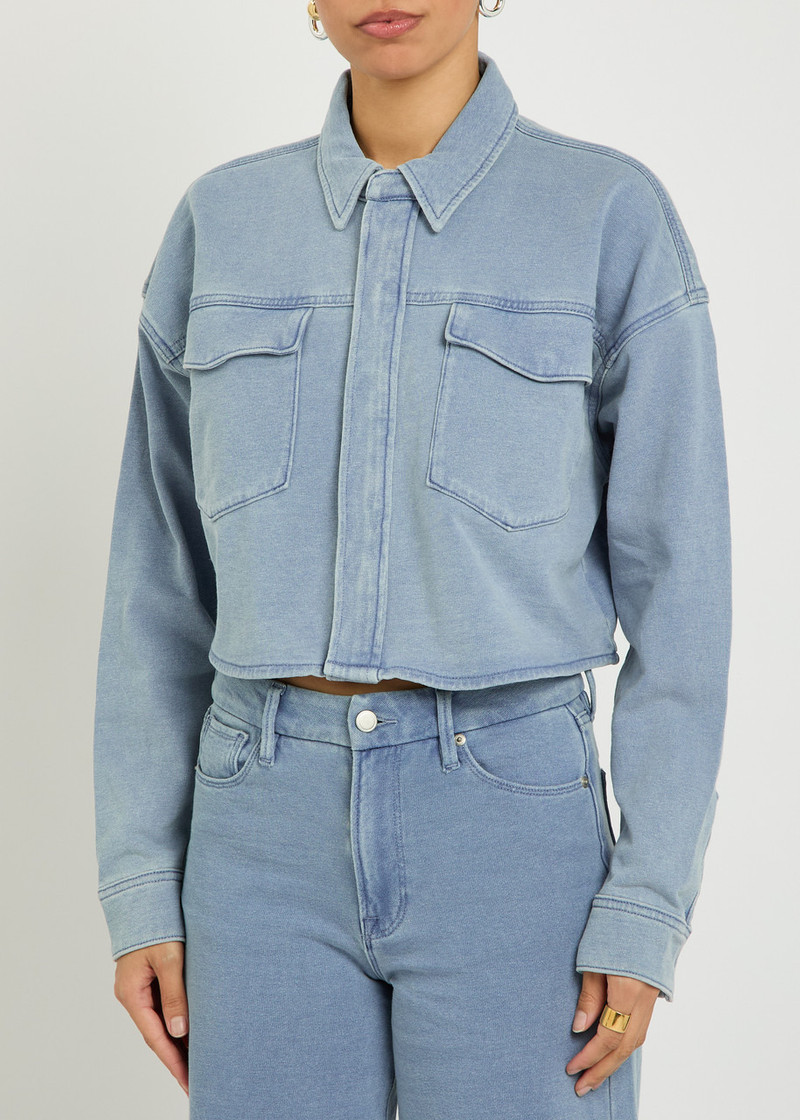 GOOD AMERICAN Good American Jeanius Cropped Denim Jacket outlook