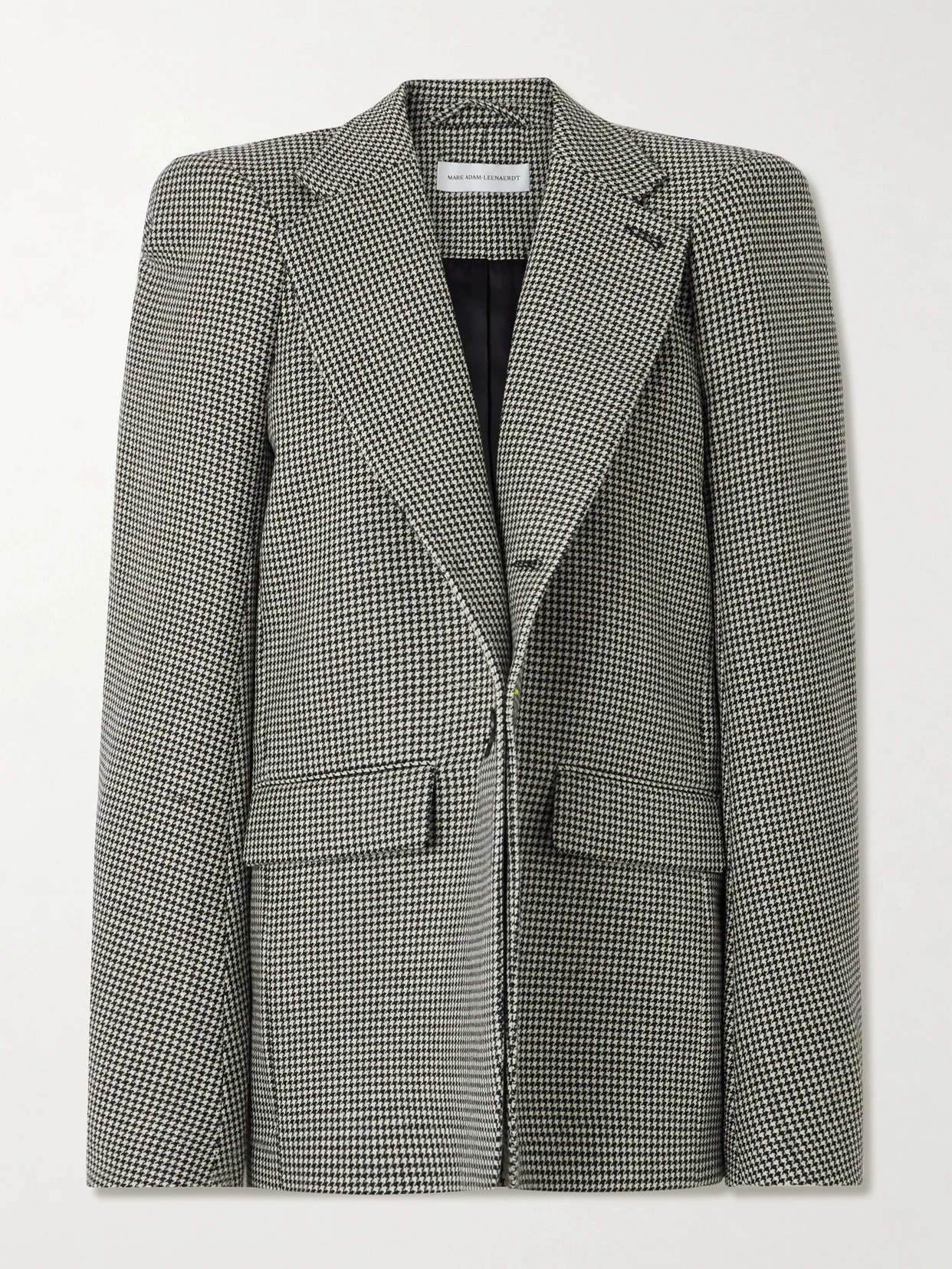 Houndstooth Wool Blazer - 1