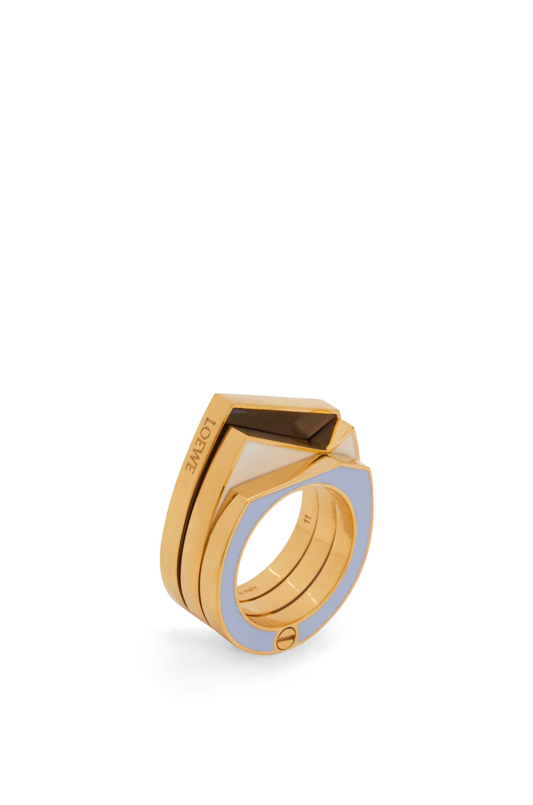 Stacked pivot ring in sterling silver and enamel - 3