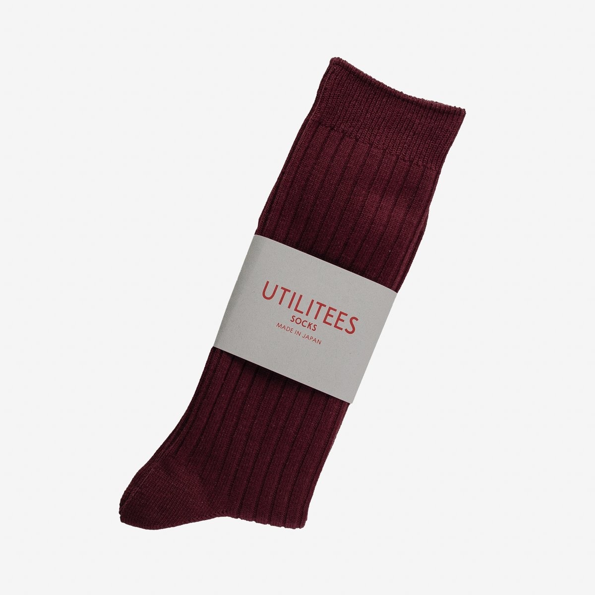 UTCS-BUR UTILITEES Mixed Cotton Crew Socks - Burgundy - 2